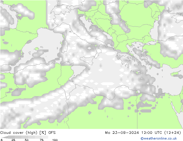 Bulutlar (yüksek) GFS Pzt 23.09.2024 12 UTC