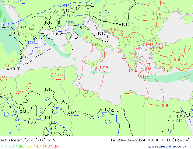 Polarjet/Bodendruck GFS Di 24.09.2024 18 UTC