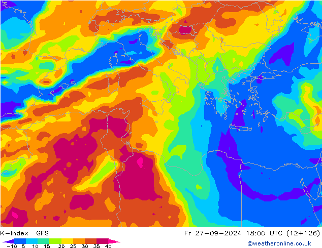 K-Index GFS ven 27.09.2024 18 UTC