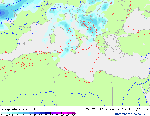 opad GFS śro. 25.09.2024 15 UTC