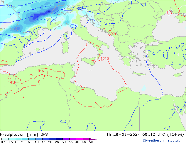 opad GFS czw. 26.09.2024 12 UTC