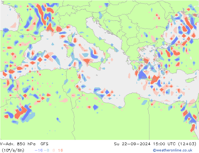 V-Adv. 850 hPa GFS dim 22.09.2024 15 UTC