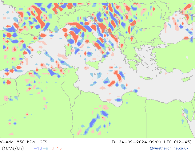 V-Adv. 850 hPa GFS Ter 24.09.2024 09 UTC