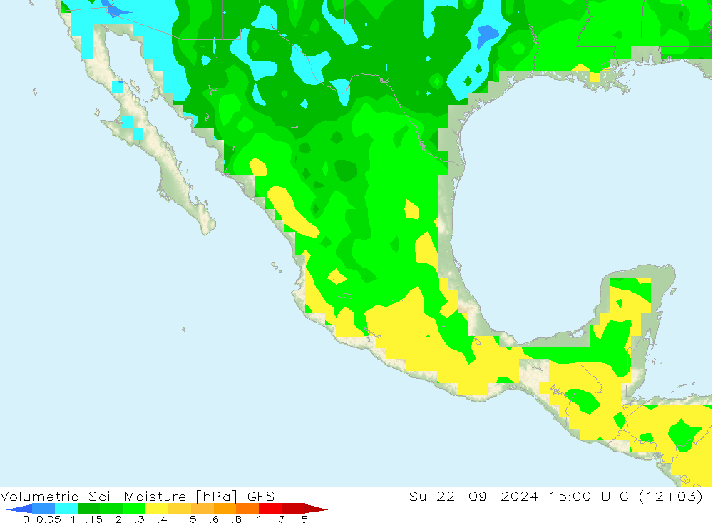 Volumetric Soil Moisture GFS Su 22.09.2024 15 UTC