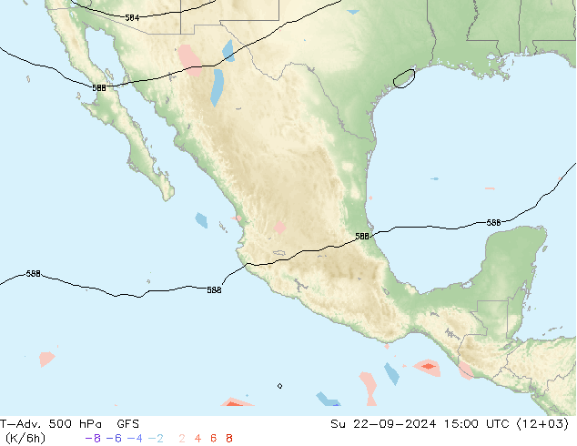 T-Adv. 500 hPa GFS Ne 22.09.2024 15 UTC