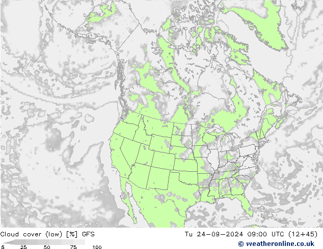 nuvens (baixo) GFS Ter 24.09.2024 09 UTC