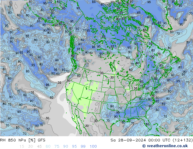 RH 850 hPa GFS September 2024