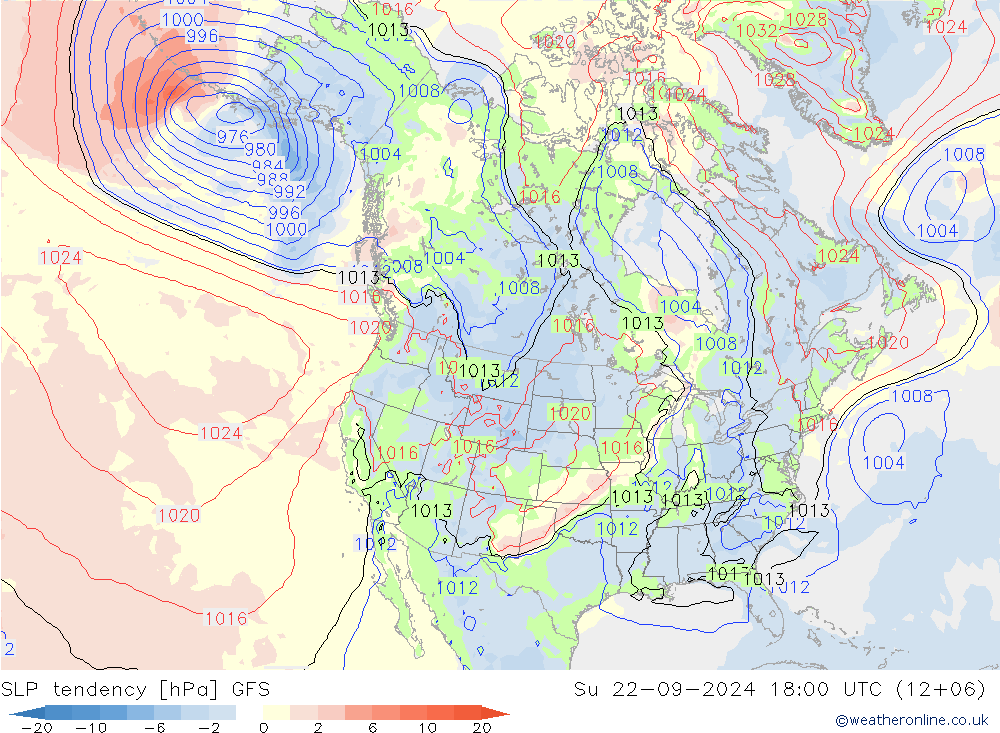 Drucktendenz GFS So 22.09.2024 18 UTC