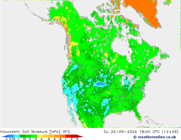 Volumetric Soil Moisture GFS Dom 22.09.2024 18 UTC