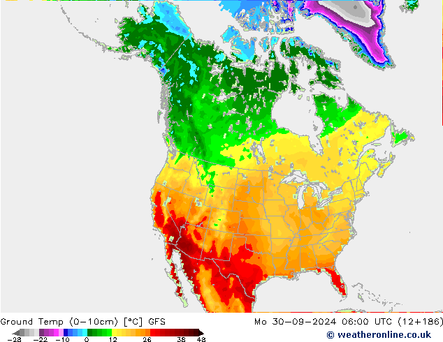 Topraküstü en düşük Sıc. GFS Pzt 30.09.2024 06 UTC