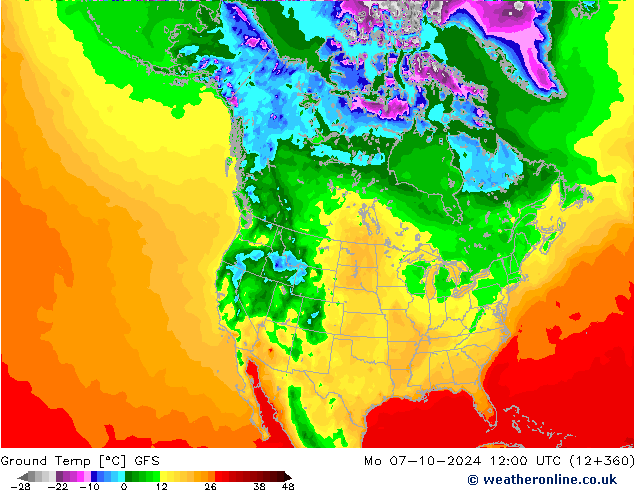 Ground Temp GFS Mo 07.10.2024 12 UTC