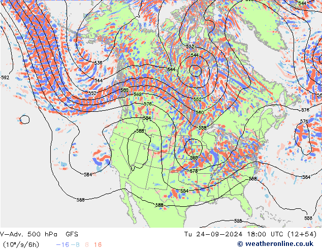 V-Adv. 500 hPa GFS mar 24.09.2024 18 UTC