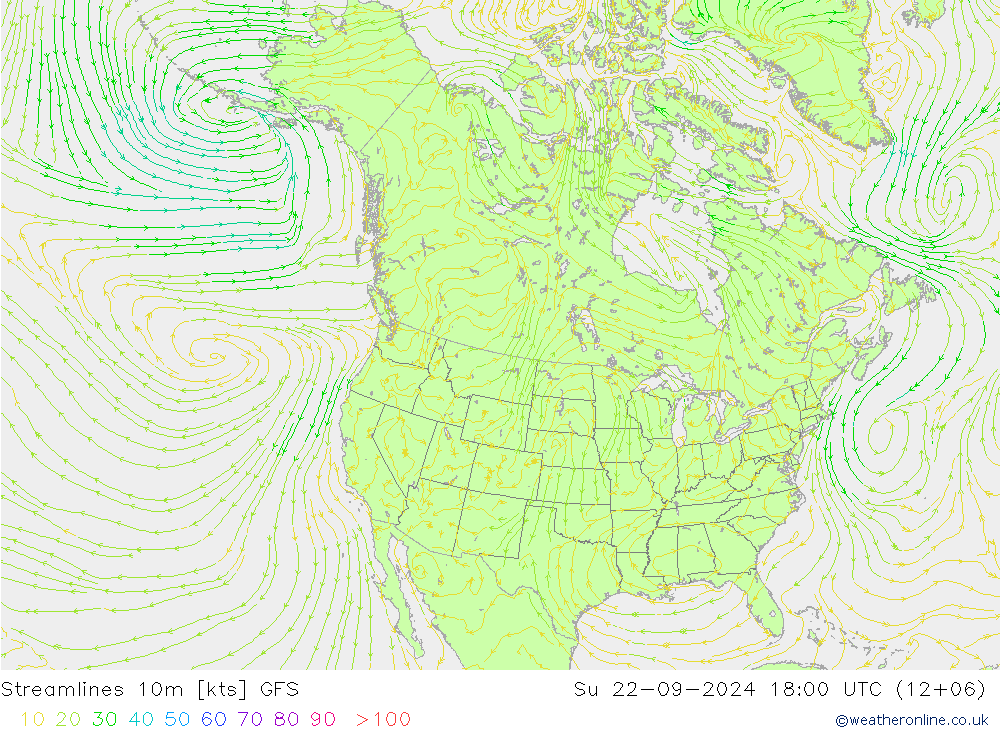 Stromlinien 10m GFS September 2024