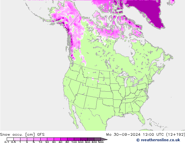 Schneemenge GFS Mo 30.09.2024 12 UTC