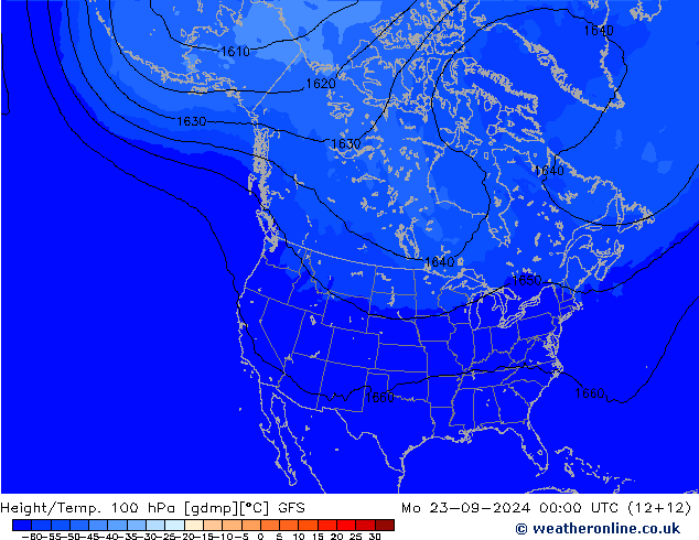 Height/Temp. 100 hPa GFS Mo 23.09.2024 00 UTC