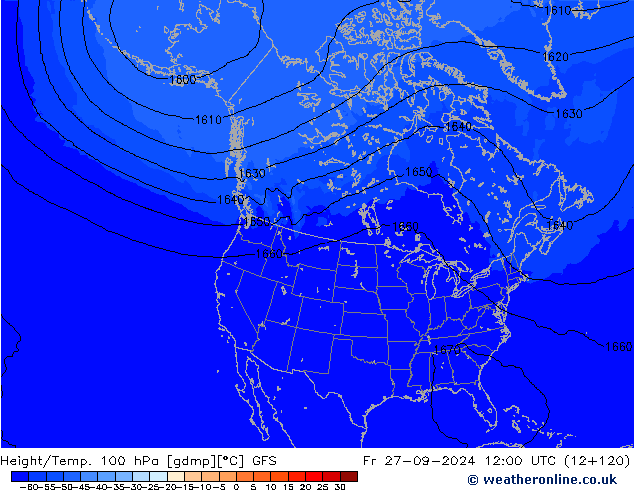 Height/Temp. 100 hPa GFS Fr 27.09.2024 12 UTC