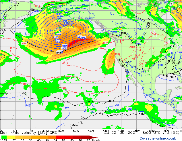 Max. wind velocity GFS Ne 22.09.2024 18 UTC