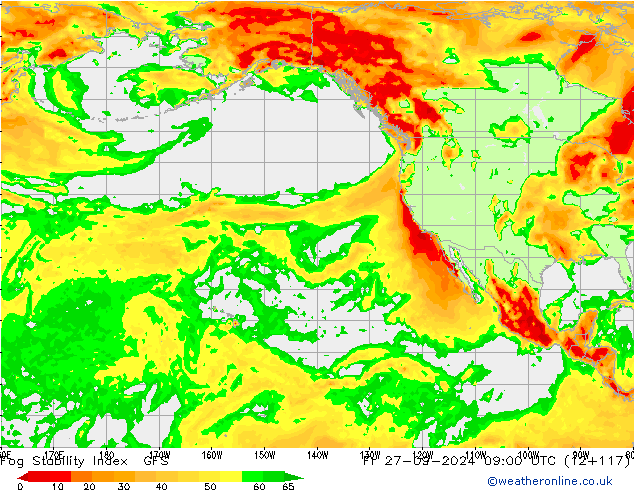 Fog Stability Index GFS ven 27.09.2024 09 UTC