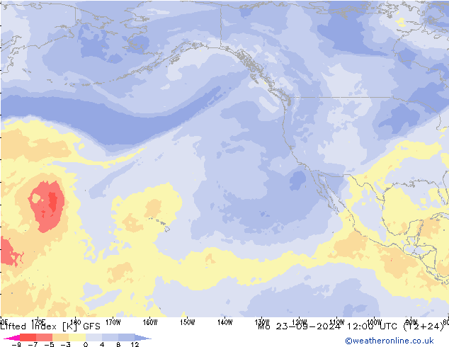 Yükseltgenmiş Indeks GFS Pzt 23.09.2024 12 UTC