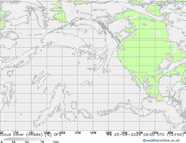 Wolken (mittel) GFS Mi 25.09.2024 06 UTC