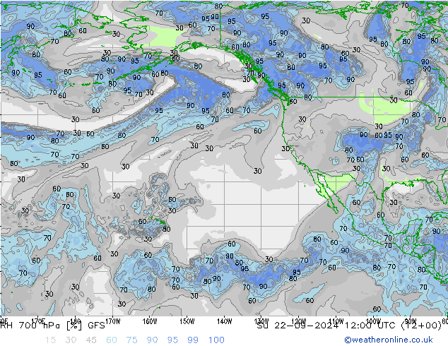 RH 700 hPa GFS September 2024