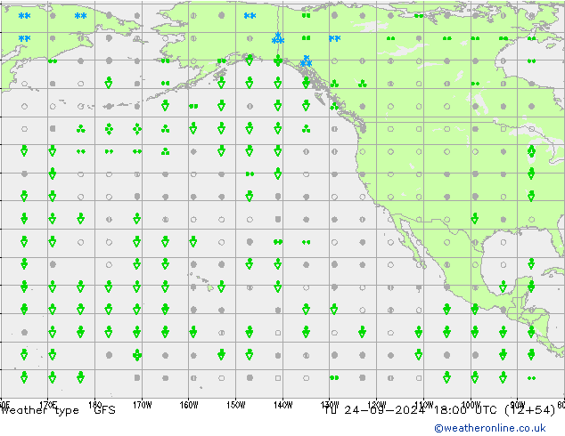 Weather type GFS Út 24.09.2024 18 UTC