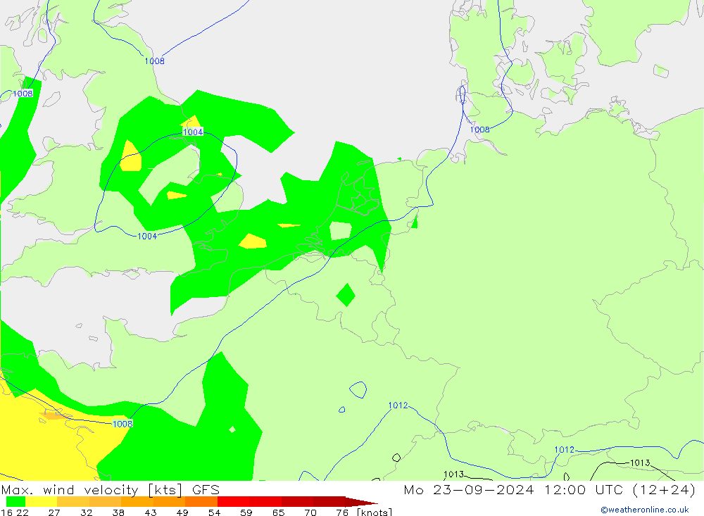 Max. wind velocity GFS Mo 23.09.2024 12 UTC