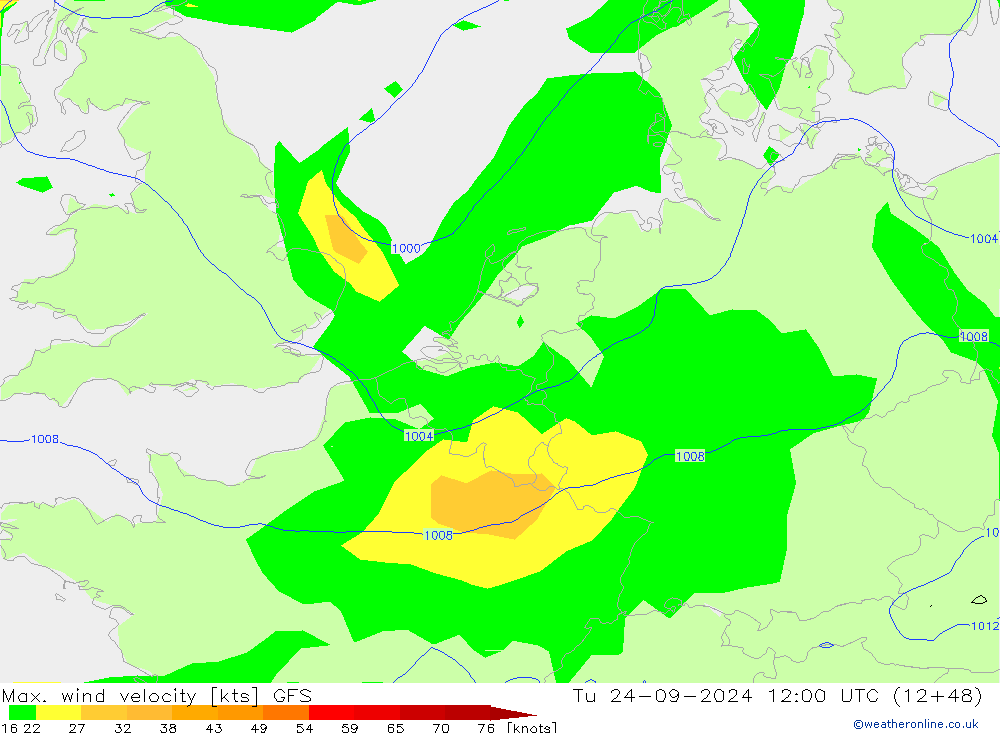 Max. wind velocity GFS Ter 24.09.2024 12 UTC