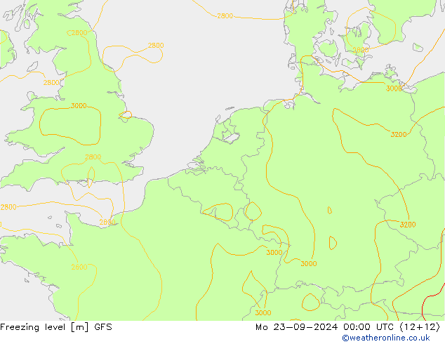 Frostgrenze GFS Mo 23.09.2024 00 UTC