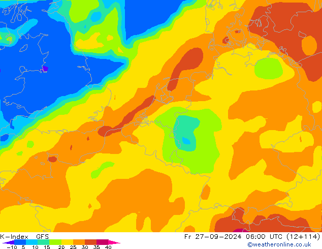 K-Index GFS Fr 27.09.2024 06 UTC