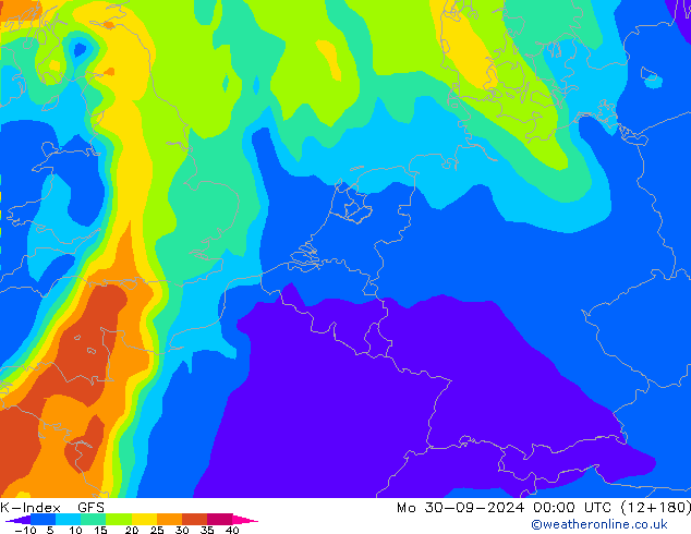 K-Index GFS Mo 30.09.2024 00 UTC