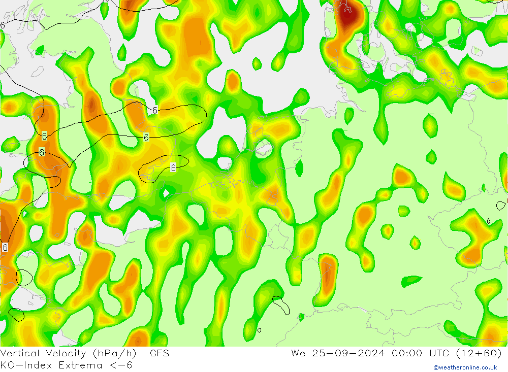 Convection-Index GFS Qua 25.09.2024 00 UTC