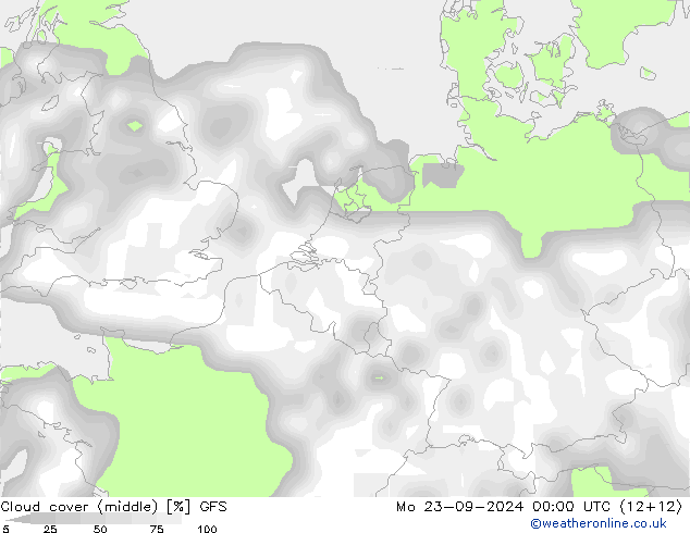 Wolken (mittel) GFS Mo 23.09.2024 00 UTC