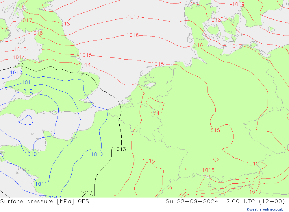 Yer basıncı GFS Paz 22.09.2024 12 UTC