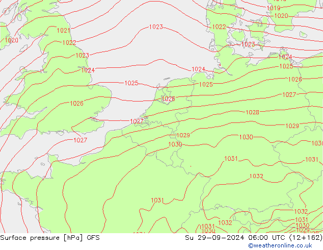 Bodendruck GFS So 29.09.2024 06 UTC