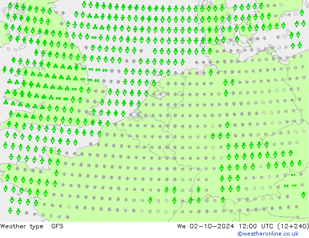 Tipo di precipitazione GFS mer 02.10.2024 12 UTC