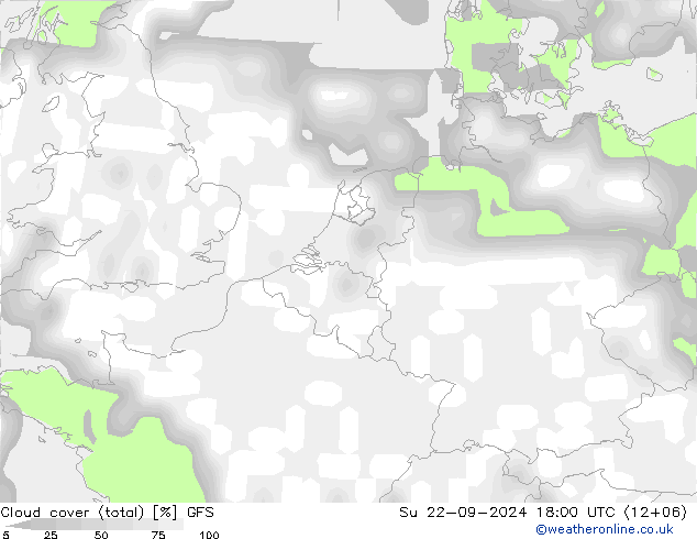 Wolken (gesamt) GFS So 22.09.2024 18 UTC