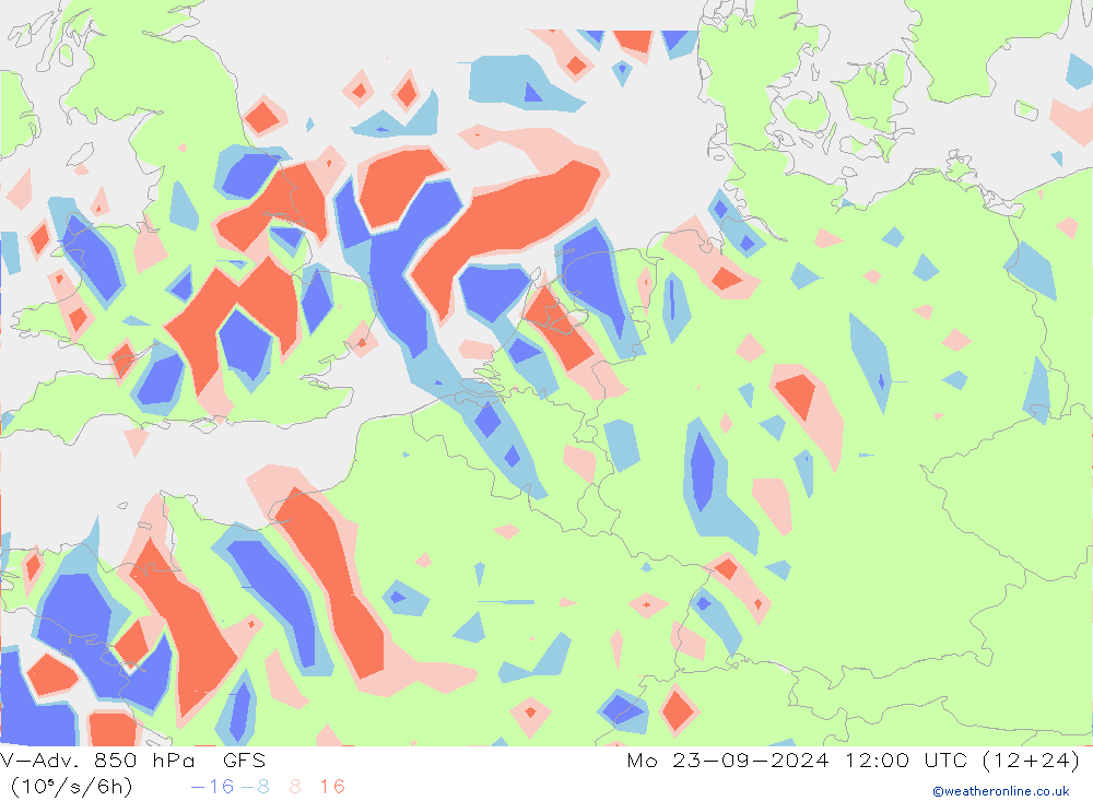 V-Adv. 850 hPa GFS Mo 23.09.2024 12 UTC