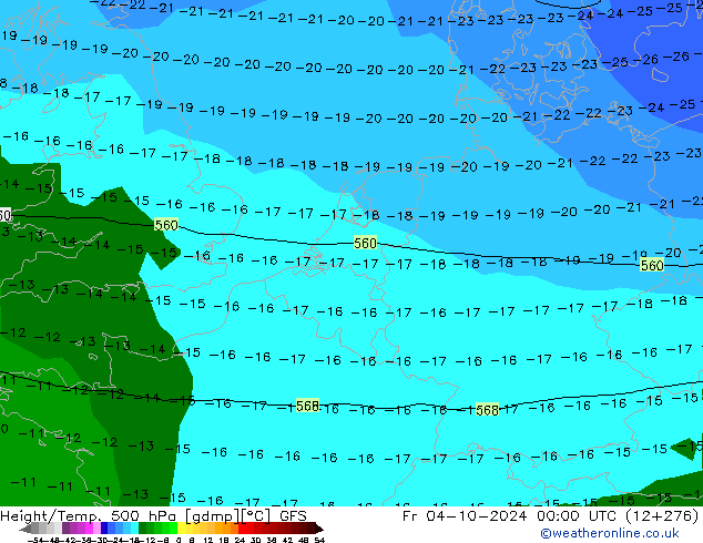 Height/Temp. 500 hPa GFS Fr 04.10.2024 00 UTC