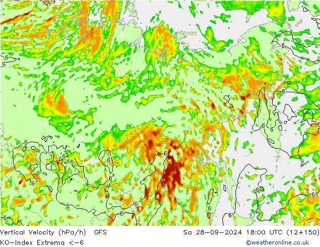 Convection-Index GFS sab 28.09.2024 18 UTC