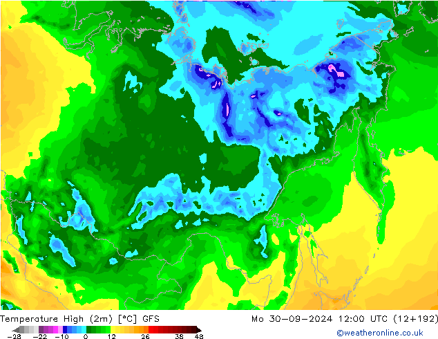 Temp. massima (2m) GFS Settembre 2024