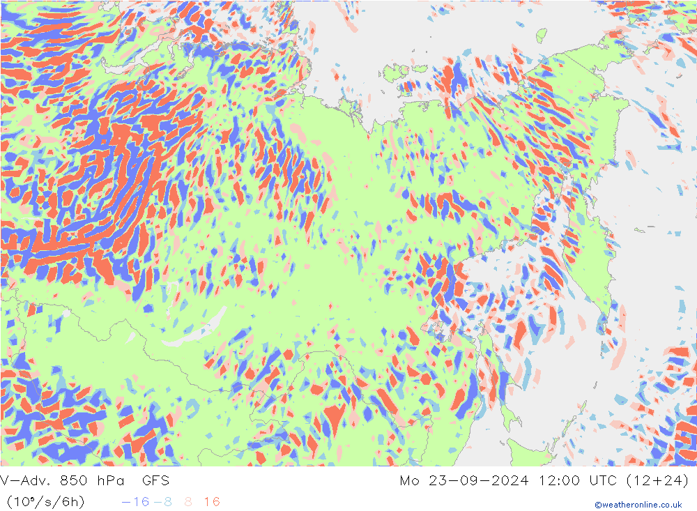 V-Adv. 850 hPa GFS Po 23.09.2024 12 UTC