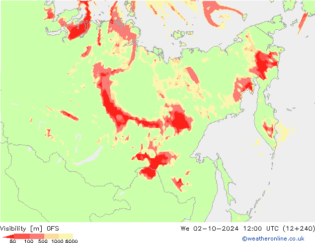 Visibilità GFS mer 02.10.2024 12 UTC