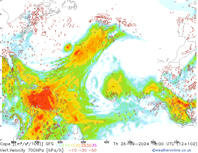 Cape GFS czw. 26.09.2024 18 UTC