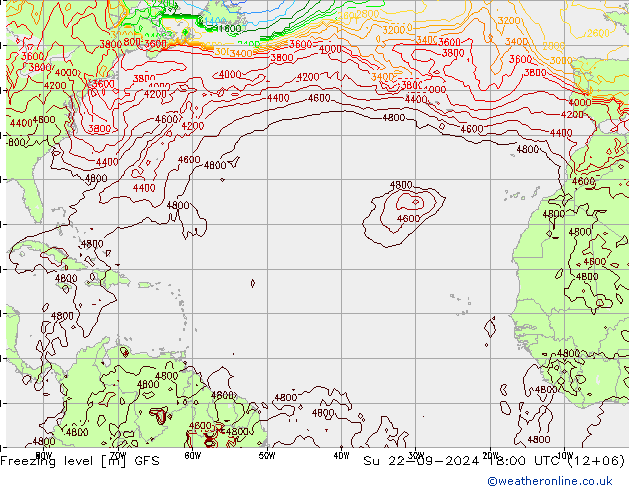 Freezing level GFS Su 22.09.2024 18 UTC