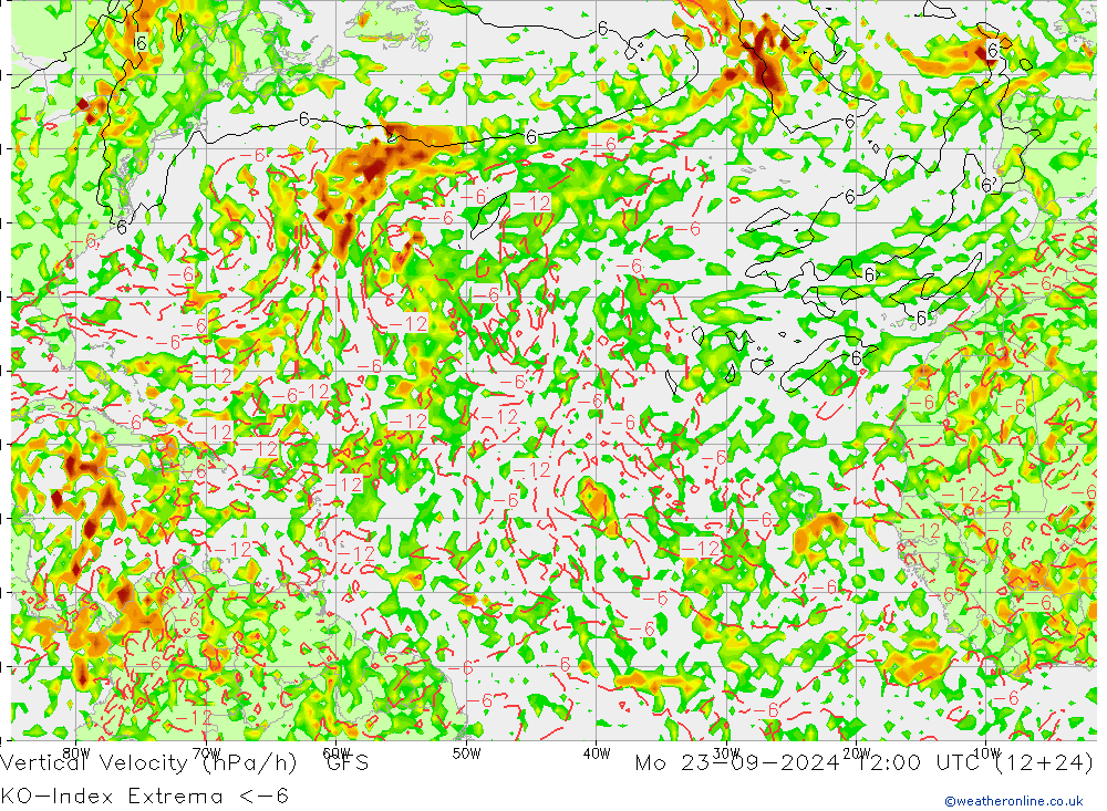 Convection-Index GFS lun 23.09.2024 12 UTC