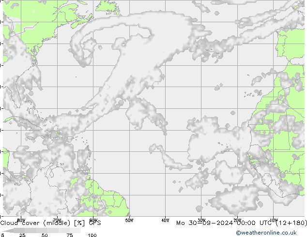 nuvens (médio) GFS Seg 30.09.2024 00 UTC