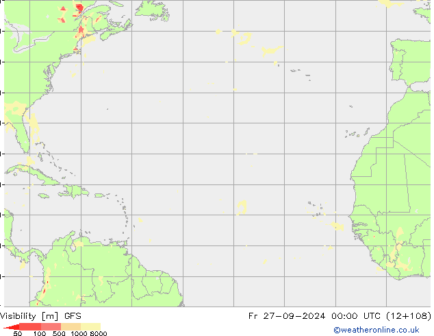 Visibility GFS Fr 27.09.2024 00 UTC