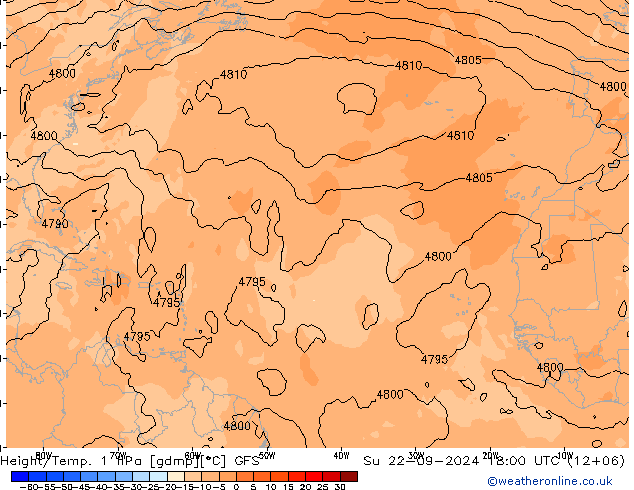 Height/Temp. 1 hPa GFS Dom 22.09.2024 18 UTC