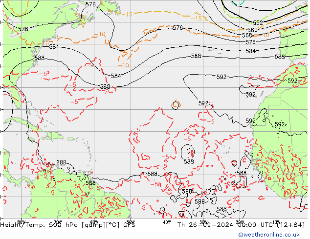 Height/Temp. 500 hPa GFS Do 26.09.2024 00 UTC